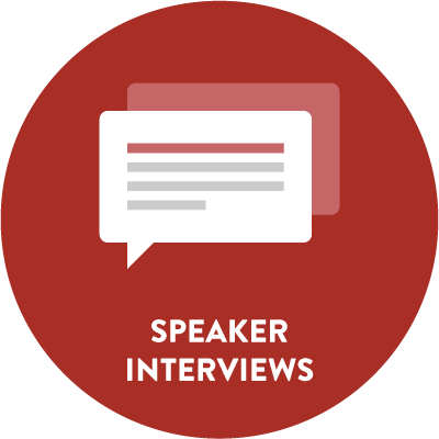 Speakers interviews Message logo